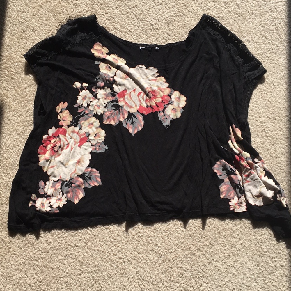 Black floral tunic